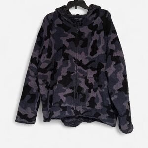 Barefoot Dreams CozyChic Women's camo zip-up hoodie.
